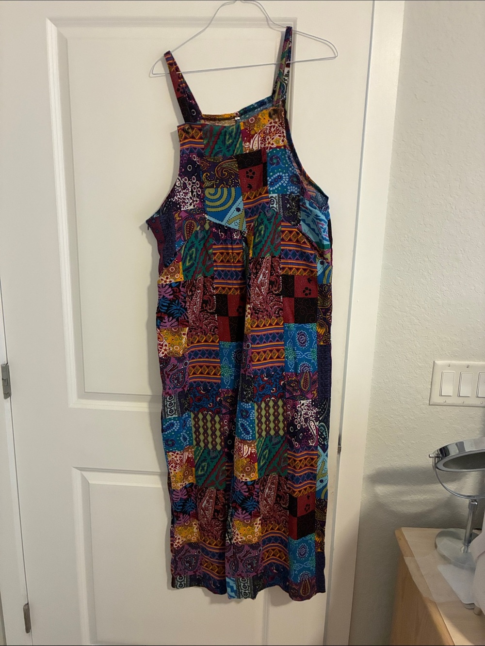 Patchwork-Print Sleeveless Jumpsuit - Multicolor